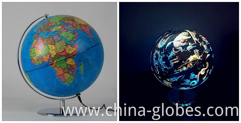 illuminated world globe lamp